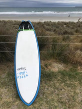 Load image into Gallery viewer, HECTIC BOARD CO SEAGULL 6'10" MID LENGTH EPS BLUE WITH FUTURE FINS