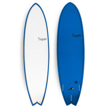 Load image into Gallery viewer, HECTIC BOARD CO SEAGULL 6'10" MID LENGTH EPS BLUE WITH FUTURE FINS
